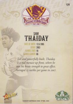 2008 NRL Centenary #124 Sam Thaiday Back